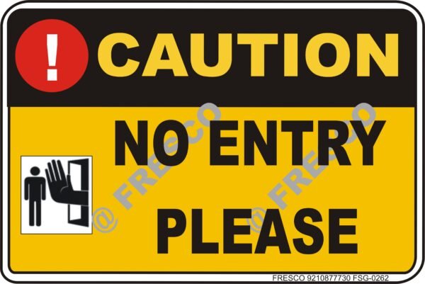 Waterproof Sunboard Sign, Self-adhesive/Nail Mounting (18 X12 INCH (45.72 X 30.48 CM), Caution signboard